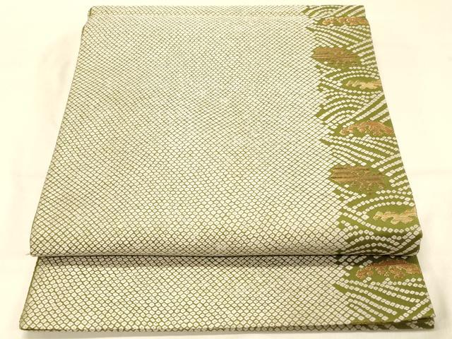 平和屋着物◎六通柄京袋帯 鹿の子抽象文 金糸 正絹 逸品 DAAX0598jm