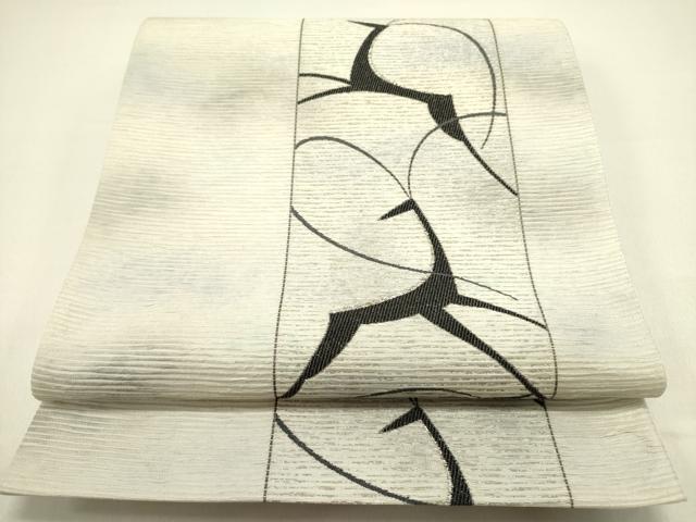 平和屋着物●六通柄袋帯　作家物　鹿　シカ　銀糸　正絹　逸品　DAAZ2330opのサムネイル