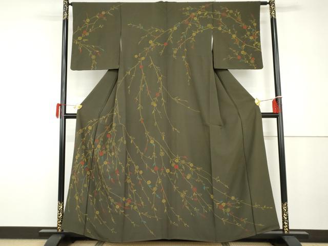 平和屋着物●訪問着　枝垂れ花文　正絹　逸品　AABH7256cs