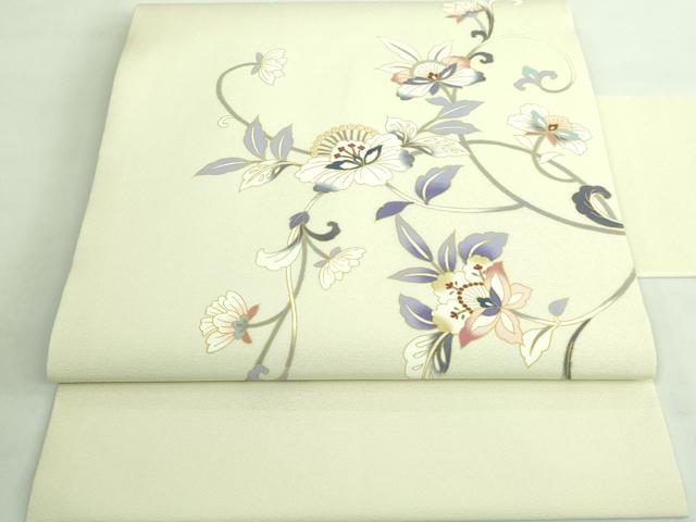 平和屋着物■極上 九寸名古屋帯 花唐草 蒸栗色地 逸品 DZAA7755kh5