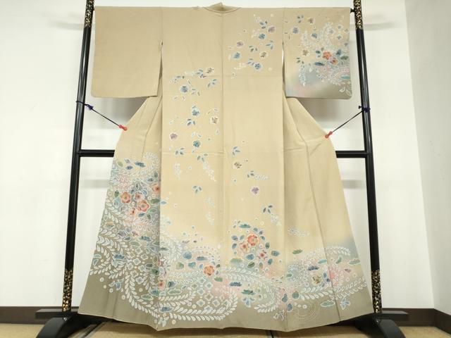 平和屋着物●訪問着　絞り　辻が花　金彩　正絹　逸品　DABC2576ud