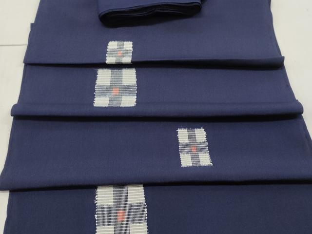 平和屋着物▼お召　解き反物　着尺　抽象花文　逸品　DABC7087we