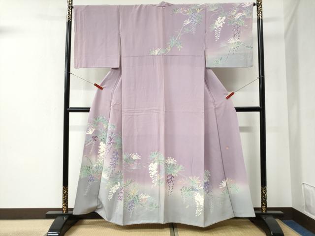 平和屋着物●訪問着　友禅　作家物　松葉枝垂れ花文　暈し染め　正絹　逸品　CABB4519yc