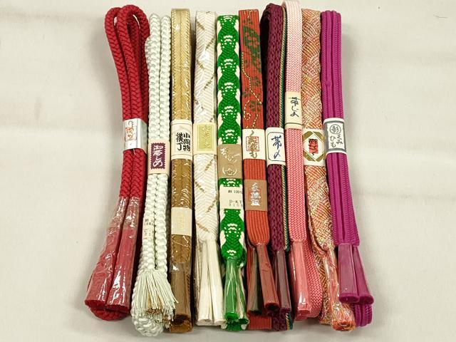 平和屋着物●和装小物　帯締め10本セット　礼装用　高麗組　笹浪組　大和組　金糸　逸品　未使用　CABK5065qe