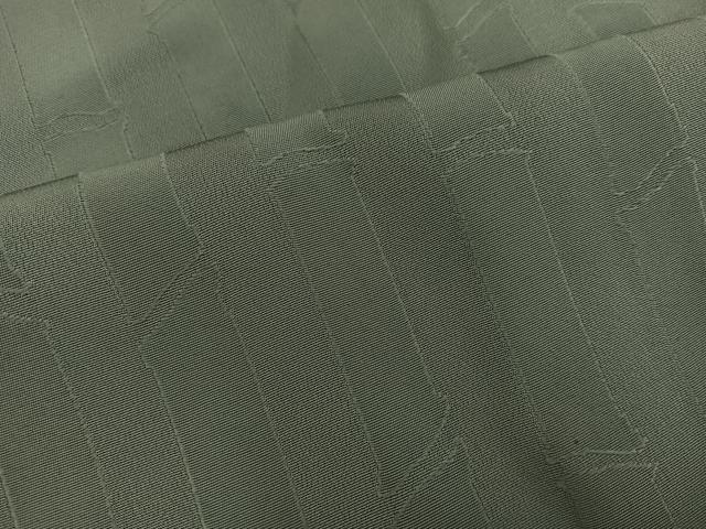 平和屋着物■上質な色無地　竹地紋　麹塵色　正絹　逸品　BAAV0291mz