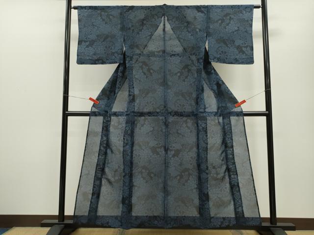 平和屋の平和屋着物＊夏物 紗紬 風景草花文 正絹 逸品 CABB2311ze｜アングル2