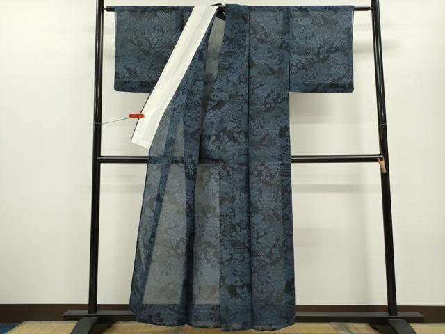 平和屋の平和屋着物＊夏物 紗紬 風景草花文 正絹 逸品 CABB2311ze｜アングル3
