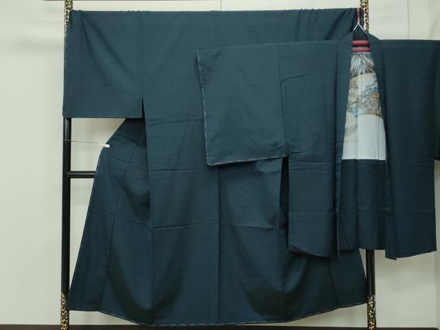 平和屋本店■極上 男性 キングサイズ 紬 アンサンブル 褐返色 逸品 未使用 CZAA2166s5