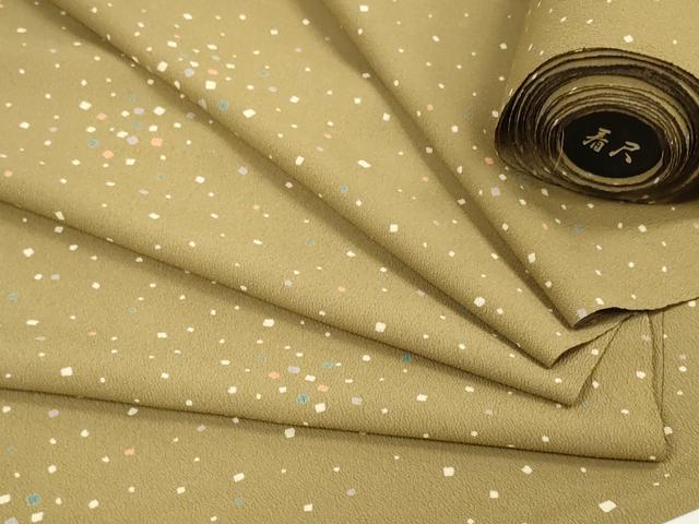 平和屋着物▼小紋　反物　着尺　箔散らし　洗える着物　未使用　DAAW7760zzz