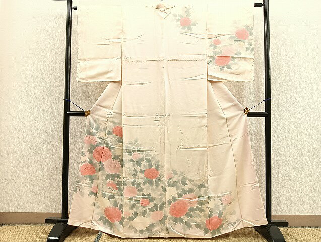 平和屋着物■訪問着 牡丹 暈し染め 正絹 逸品 BAAR0487jr