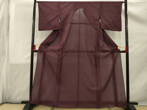 平和屋着物*夏物 色無地 絽 暗紅色 洗える着物 AAAW2055sx 平和屋着物*夏物 色無地 絽 暗紅色 洗える着物 AAAW2055sx