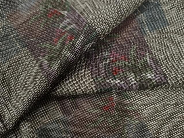 Kimono - 平和屋着物●本場大島紬　七宝短冊重ね笹竹南天文　正絹　逸品　CAAU2179yc