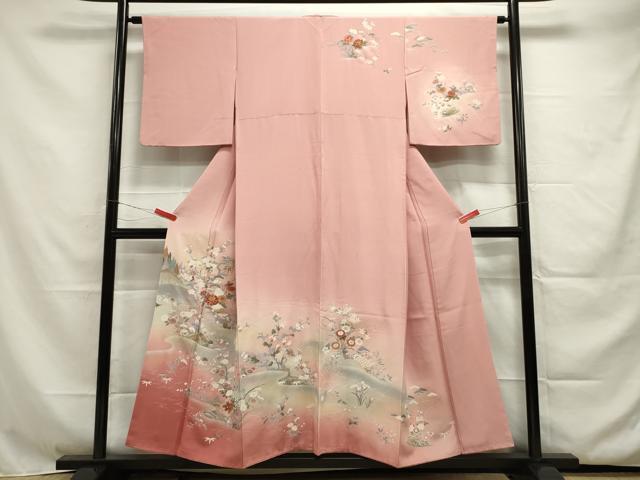 平和屋着物■訪問着 地紙草花文 暈し染め 金彩 正絹 逸品 DAAL8011ob