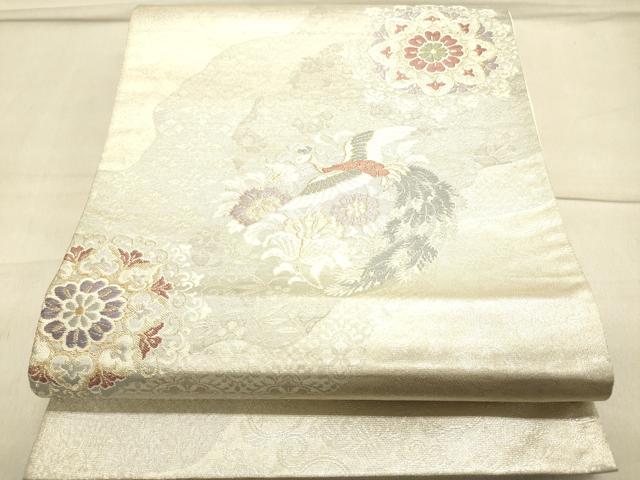 平和屋着物◎六通柄袋帯　唐織　鳳凰華文　金銀糸　正絹　逸品　未使用　DAAW9072we