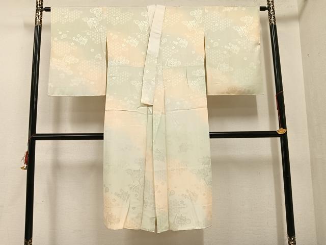 平和屋着物●長襦袢　袷　糸巻花地紋　暈し染め　やまと誂製　正絹　逸品　AABF5346ph