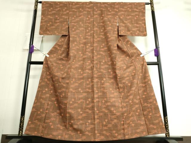 平和屋着物■上質な紬　絣文様　正絹　逸品　DAAK6466cf