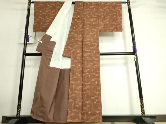 平和屋着物■上質な紬　絣文様　正絹　逸品　DAAK6466cf