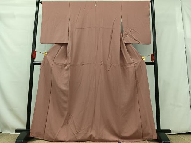 平和屋着物■上質な色無地 作家物 紋意匠 撫子色 正絹 逸品 AAAQ8650jh