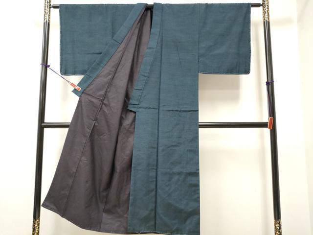 平和屋着物■男性紬　アンサンブル　褐返色　正絹　逸品　DAAL2219ya