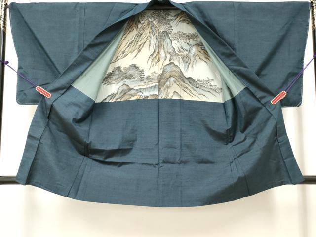 平和屋着物■男性紬　アンサンブル　褐返色　正絹　逸品　DAAL2219ya