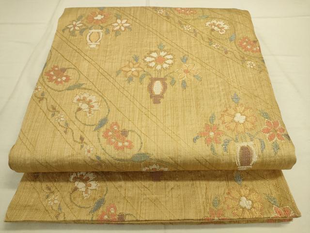 Rakuten - 平和屋着物◎六通柄袋帯　飾花文　金糸　正絹　逸品　DAAO9650rt