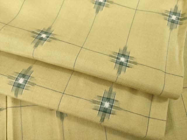 平和屋着物●上質な紬 格子 正絹 逸品 AABA4666ck