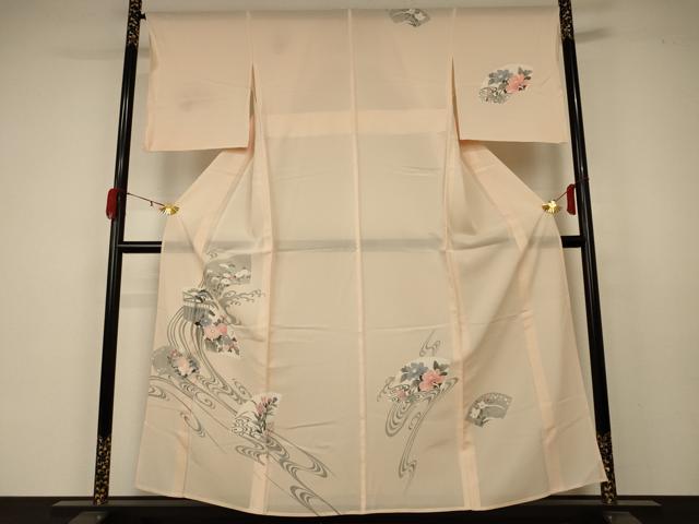 Summer Wear - 平和屋着物＊夏物　訪問着　絽　流水扇面花文　やまと誂製　正絹　逸品　AABA6498jd