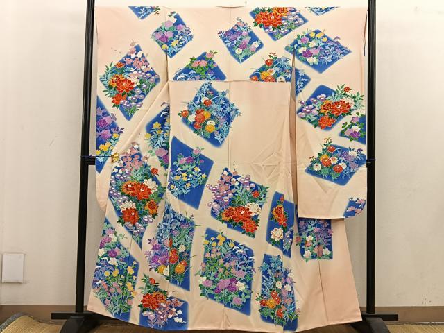 平和屋着物■豪華振袖 駒刺繍 草花文 暈し染め 正絹 逸品 BAAU5997mz