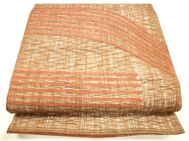 乐天商城 - 平和屋着物＊夏物　太鼓柄袋帯　櫛織　横段文　正絹　逸品　DABB4000cm