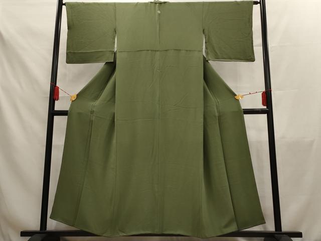 平和屋着物■上質な色無地　麹塵色　正絹　逸品　AAAY7014iu