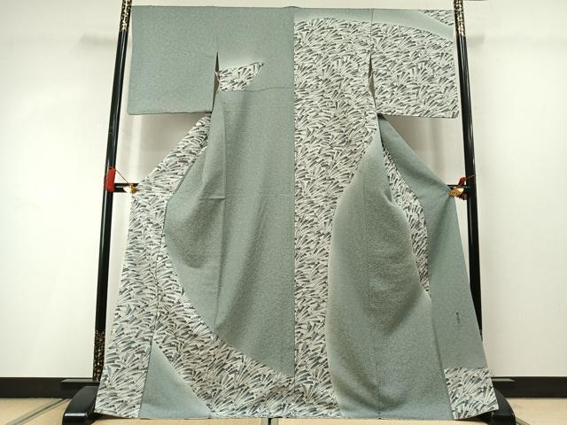 平和屋着物●京の染師 塩貝能教 訪問着 矢羽文 金通し地 正絹 逸品 AABM4009fy