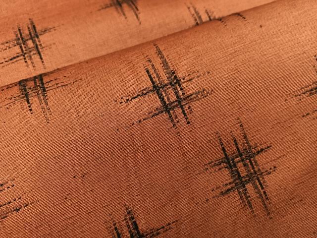 平和屋着物■上質な紬　井桁絣　正絹　逸品　BAAV8053mz