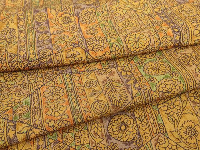 Kimono - 平和屋着物▽小紋　単衣　切り嵌め花文様　DAAV5603az