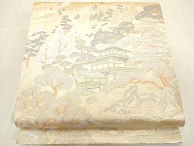 平和屋着物◎六通柄袋帯　京名所　プラチナ二重箔　正絹　逸品　DAAZ8175cd