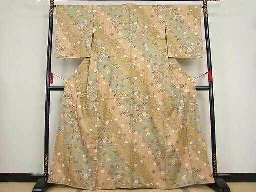 平和屋着物■上質な小紋 鹿の子吉祥枝花文 正絹 逸品 AAAC0962Abr 平和屋着物■上質な小紋 鹿の子吉祥枝花文 正絹 逸品 AAAC0962Abr