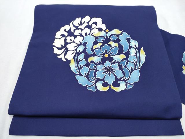 平和屋着物●塩瀬　九寸名古屋帯　花丸文　正絹　逸品　CAAX1591hy