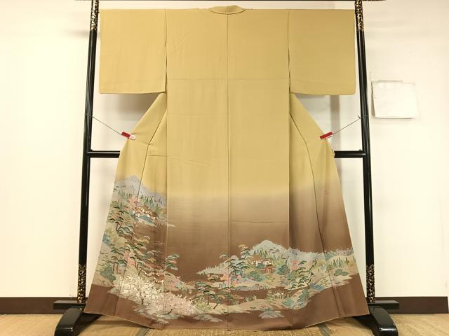 平和屋着物●十日町　加賀草木友禅の第一人者　田村哲彦　色留訪問着　御所解文　暈し染め　正絹　逸品　CABB4973vp