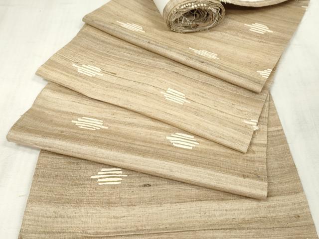 平和屋着物●インド・アッサム　野蚕糸　手織　ムガシルク　袋帯　帯反物　霞文　逸品　未使用　DAAS657..