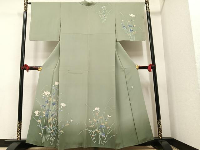 平和屋着物■訪問着　友禅　作家物　枝花文　暈し染め　正絹　逸品　AAAT2116ph