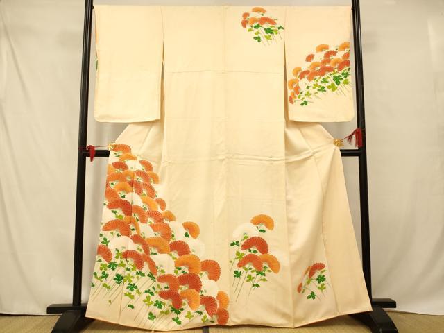 平和屋着物■訪問着　刺繍　草花文　正絹　逸品　AABD6897fw(4.0)