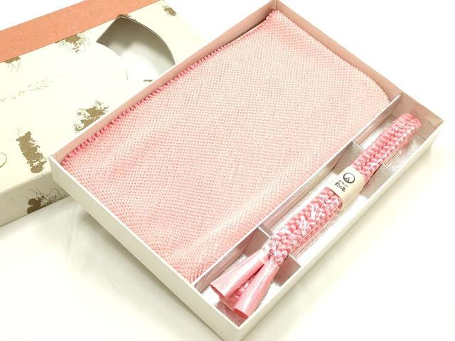 平和屋着物●和装小物　帯締め・帯揚げセット　丸組　総絞り　鈴乃屋扱い　正絹　逸品　未使用　AABL1895ay