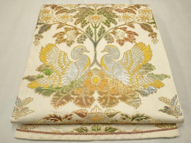 平和屋着物●龍村美術織物　たつむら　六通柄　本袋帯　聖樹瑞鳥錦　金銀糸　正絹　逸品　CAAT8034hy