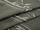 平和屋着物●上質な紬 笹竹文 黒地 正絹 逸品 DAAU0577tw