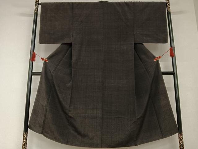 平和屋着物■男性 紬 格子 正絹 逸品 AAAS6031zg