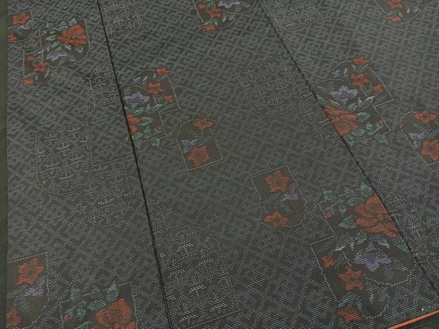 平和屋着物■本場大島紬 吉祥花文 正絹 逸品 BAAQ1310me