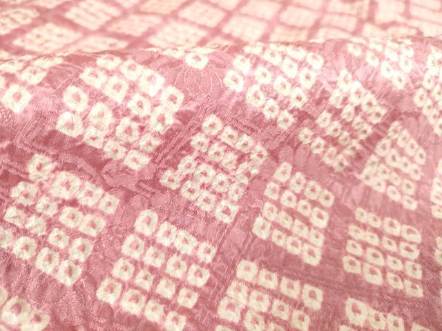 平和屋着物■上質な小紋 総絞り 菱文 正絹 逸品 DAAI8325az