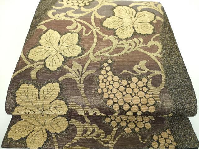 平和屋着物●極上　西陣　じゅらく謹製　六通柄袋帯　金華山織　葡萄唐草　金糸　やまと誂製　正絹　逸品　未使用　DABB4287ps