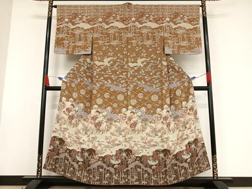 平和屋着物●訪問着 型染め 霞花文 暈し染め 正絹 逸品 AAAW4191np 平和屋着物●訪問着 型染め 霞花文 暈し染め 正絹 逸品 AAAW4191np