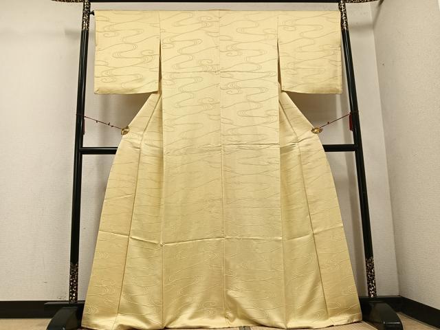 平和屋着物■上質な色無地 流水地紋 蒸し栗色 正絹 逸品 AABF1699ph