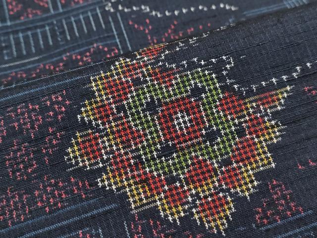 平和屋着物■上質な紬　道長正倉院花文　正絹　逸品　CAAY0487th